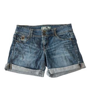 Jolty- Medium Wash, Classic Cuffed Denim Shorts, Size 11